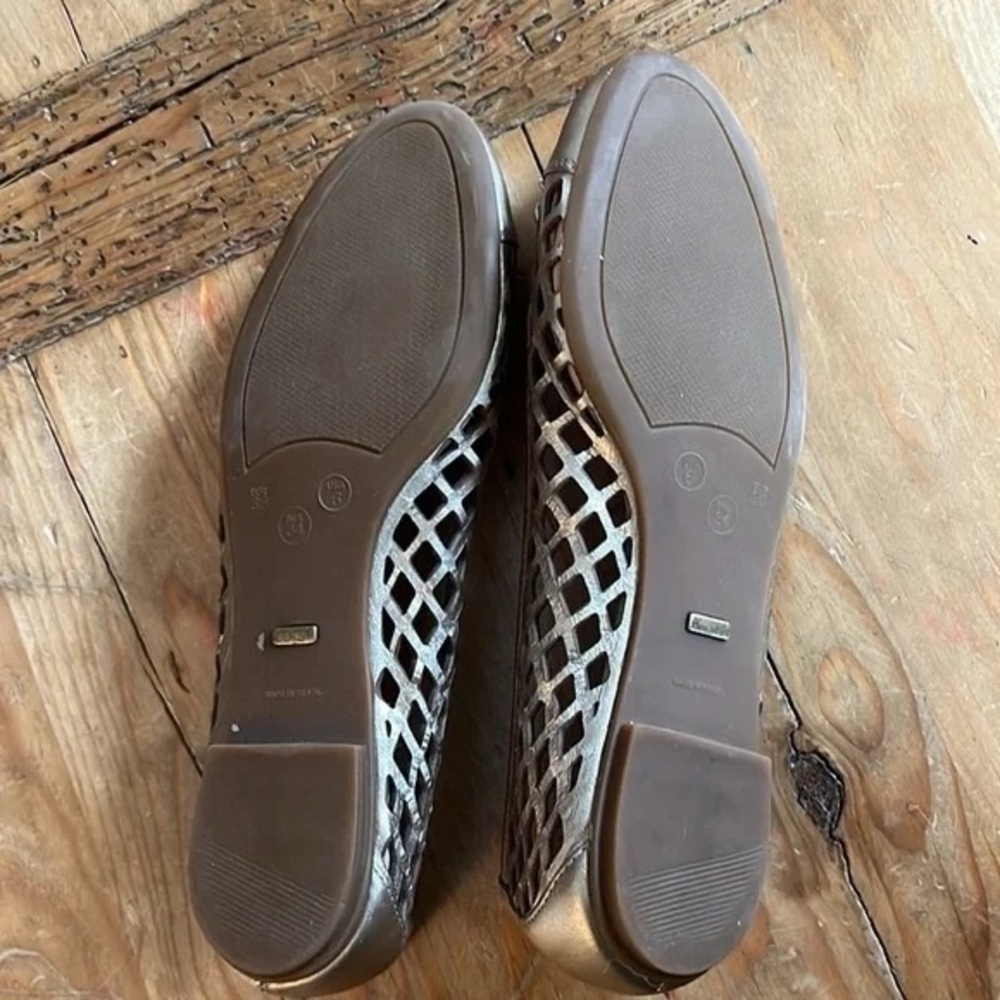 FS/NY French Sole New York Lattice Cap Toe Leather Ballet Flats 6 - Picture 7 of 9